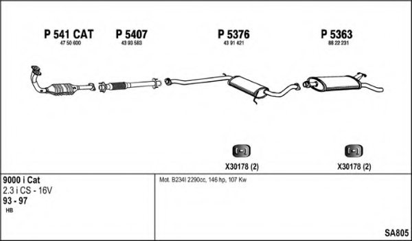 FENNO SA805 Exhaust System